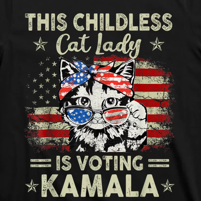 This Childless Cat Lady Is Voting Kamalaharris 2024 T-Shirt