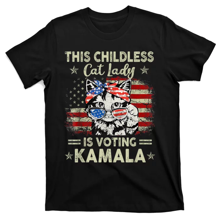 This Childless Cat Lady Is Voting Kamalaharris 2024 T-Shirt