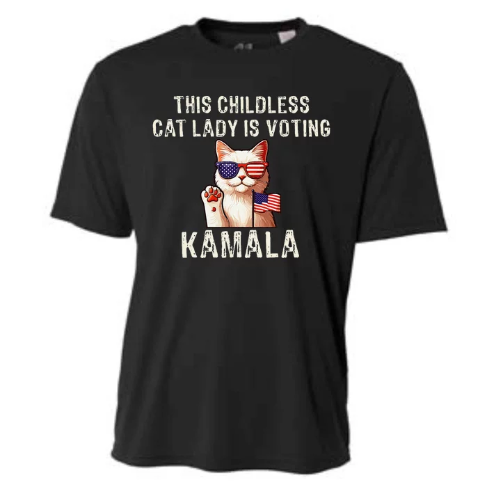 This Childless Cat Lady Is Voting Kamala 2024 Gift Cooling Performance Crew T-Shirt