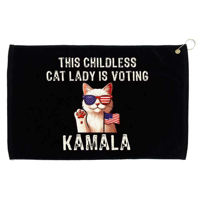 This Childless Cat Lady Is Voting Kamala 2024 Gift Grommeted Golf Towel