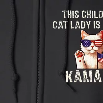 This Childless Cat Lady Is Voting Kamala 2024 Gift Full Zip Hoodie