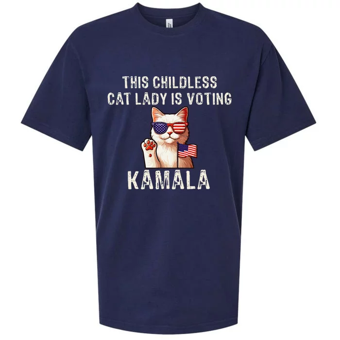 This Childless Cat Lady Is Voting Kamala 2024 Gift Sueded Cloud Jersey T-Shirt