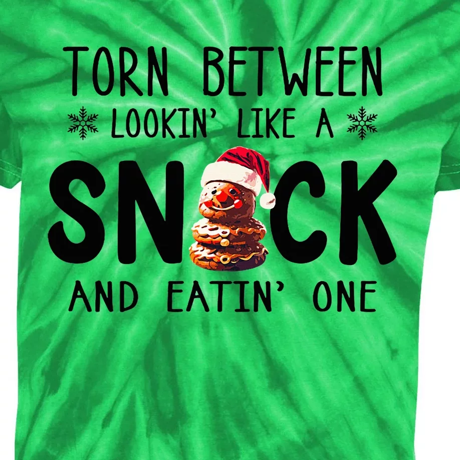 Tempting Christmas Cookie Snacks Treats Santa Hat Design Kids Tie-Dye T-Shirt