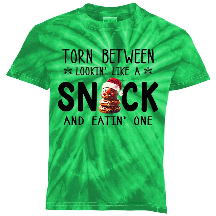 Tempting Christmas Cookie Snacks Treats Santa Hat Design Kids Tie-Dye T-Shirt