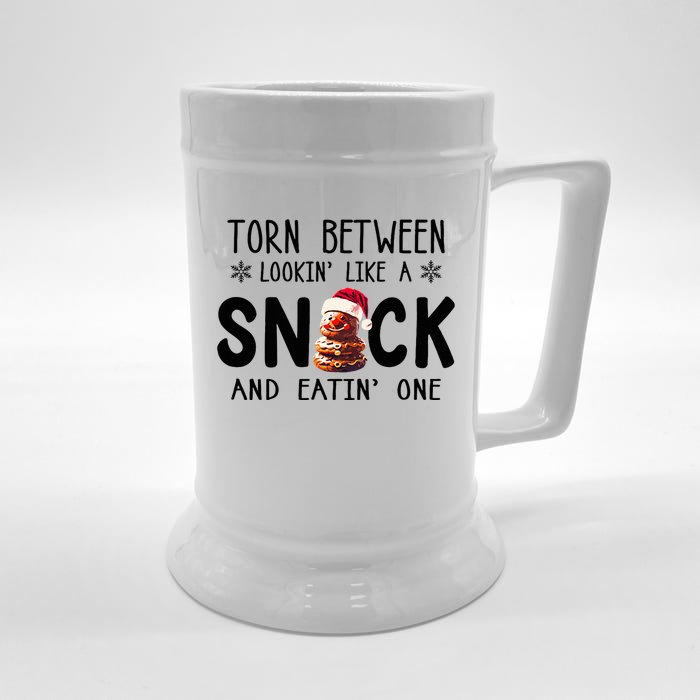 Tempting Christmas Cookie Snacks Treats Santa Hat Design Front & Back Beer Stein