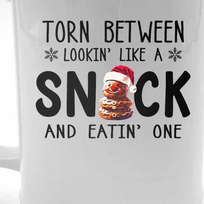 Tempting Christmas Cookie Snacks Treats Santa Hat Design Front & Back Beer Stein