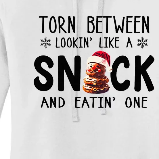 Tempting Christmas Cookie Snacks Treats Santa Hat Design Women's Pullover Hoodie