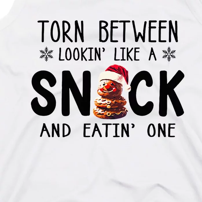 Tempting Christmas Cookie Snacks Treats Santa Hat Design Tank Top