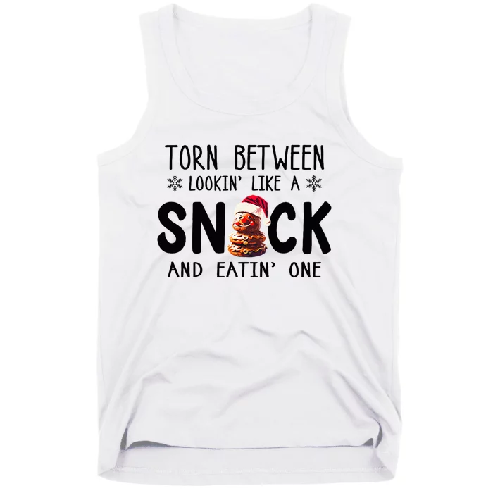 Tempting Christmas Cookie Snacks Treats Santa Hat Design Tank Top