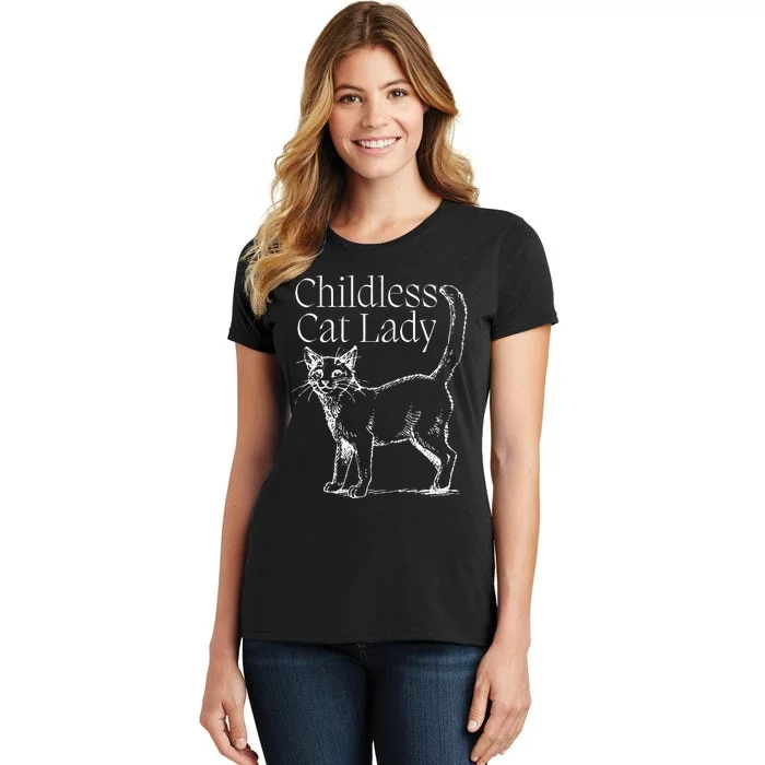 This Childless Cat Lady Ladies Is Voting Kamala Harris 2024 Women's T-Shirt