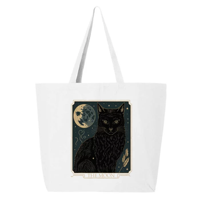 Tarot Card Crescent Moon And Cat Graphic 25L Jumbo Tote