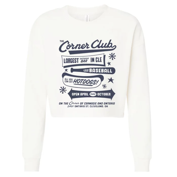 The Corner Club Largest Outdoor Bar In Cle Cropped Pullover Crew