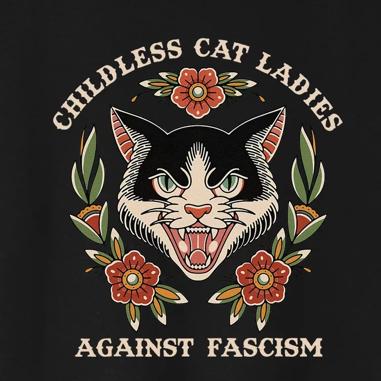 This Childless Cat Lady Ladies Is Voting Kamala Gift Women's Crop Top Tee