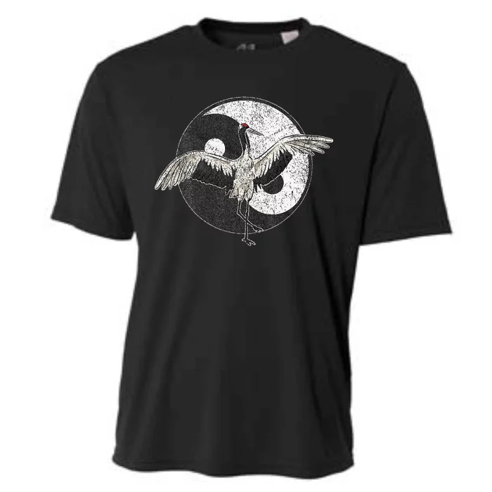 Tai Chi Crane Chinese Martial Arts Yin Yang Cooling Performance Crew T-Shirt