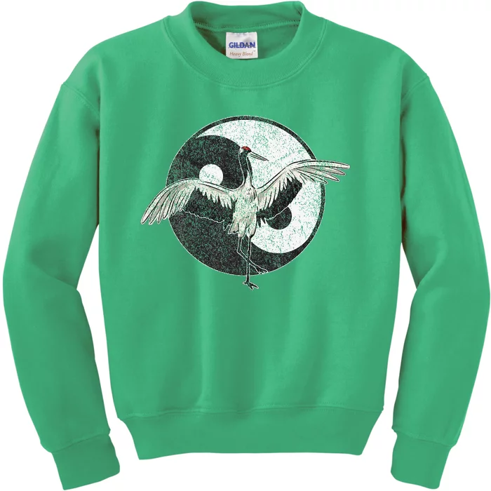 Tai Chi Crane Chinese Martial Arts Yin Yang Kids Sweatshirt