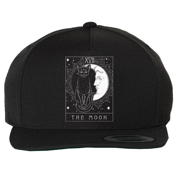 Tarot Card Crescent Moon And Cat Wool Snapback Cap