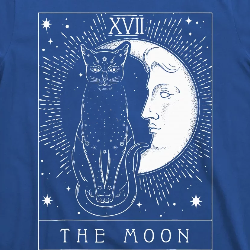 Tarot Card Crescent Moon And Cat T-Shirt