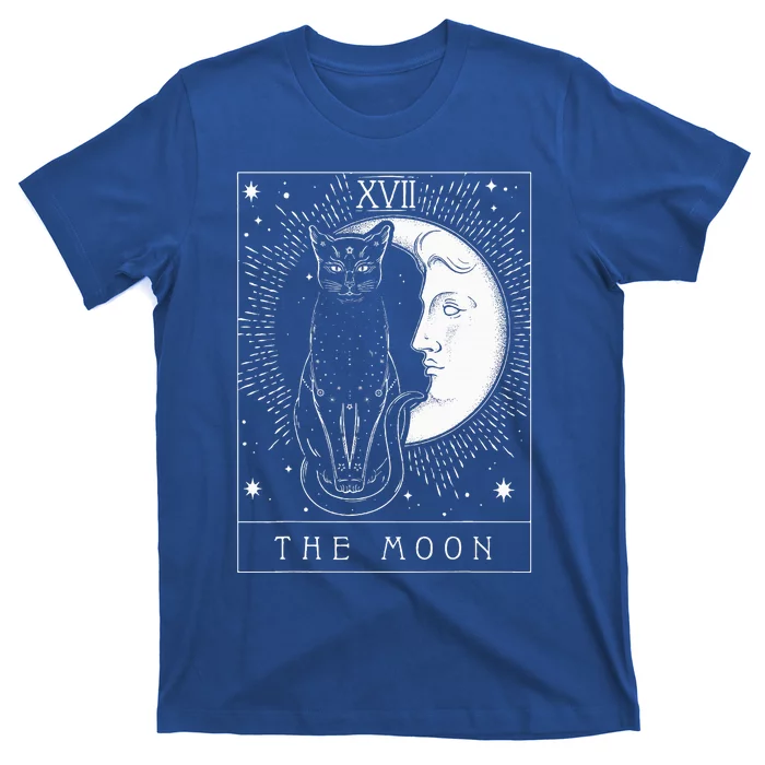 Tarot Card Crescent Moon And Cat T-Shirt