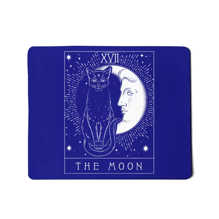 Tarot Card Crescent Moon And Cat Mousepad