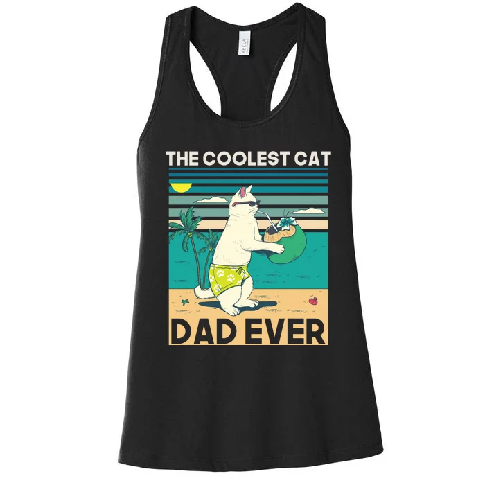 The Coolest Cat Dad Ever Women's Racerback Tank