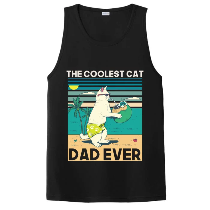 The Coolest Cat Dad Ever Performance Tank