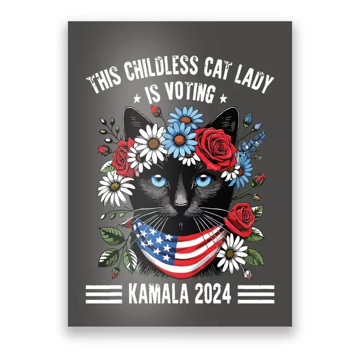 This Childless Cat Lady Ladies Is Voting Kamala 2024 Poster