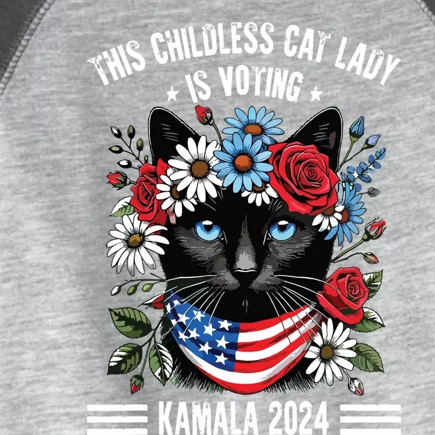 This Childless Cat Lady Ladies Is Voting Kamala 2024 Toddler Fine Jersey T-Shirt