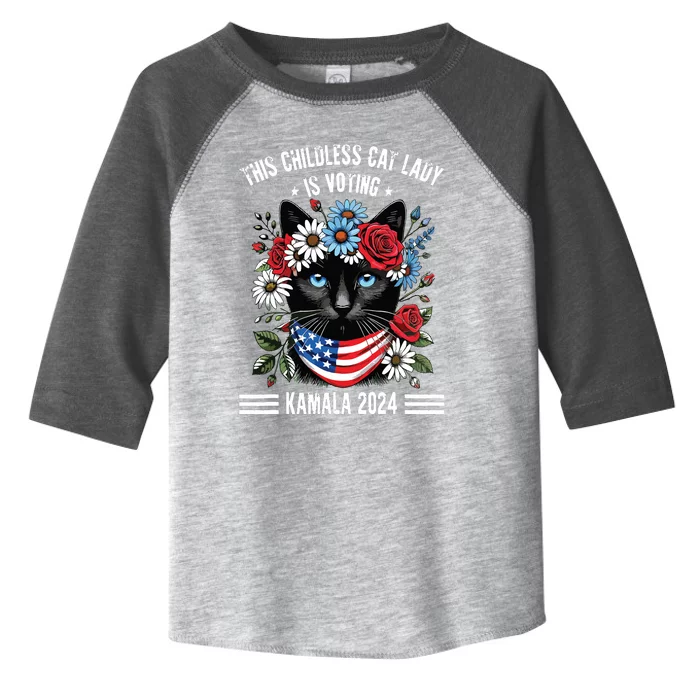 This Childless Cat Lady Ladies Is Voting Kamala 2024 Toddler Fine Jersey T-Shirt