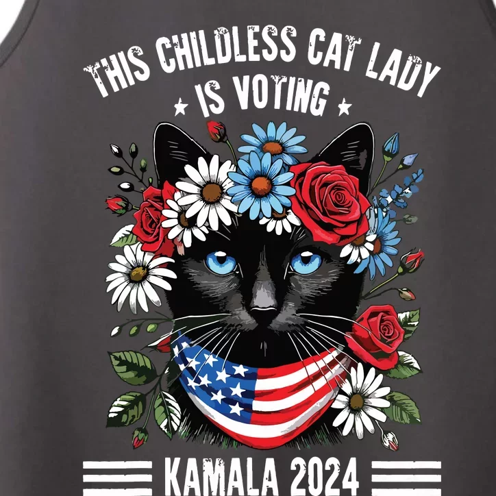 This Childless Cat Lady Ladies Is Voting Kamala 2024 Performance Tank