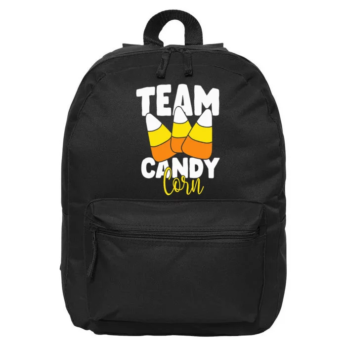 Team Candy Corn Halloween Costume Funny 16 in Basic Backpack