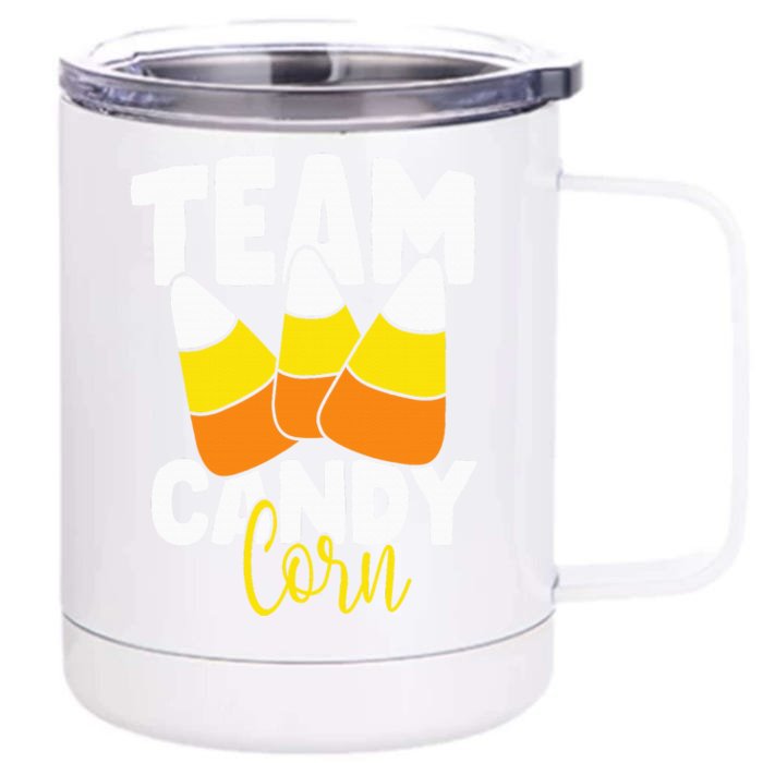 Team Candy Corn Halloween Costume Funny Front & Back 12oz Stainless Steel Tumbler Cup