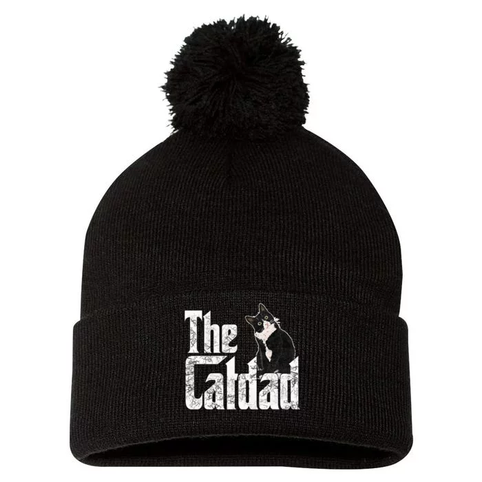 The Catfather Crazy Cat Father Kitty Daddy Pom Pom 12in Knit Beanie