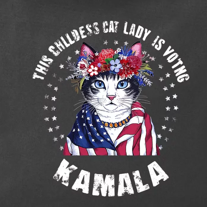 This Childless Cat Lady Ladies Is Voting Kamala 2024 Zip Tote Bag