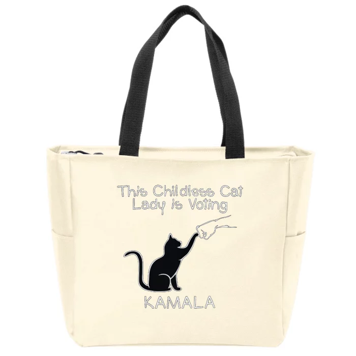 This Childless Cat Lady Is Voting Kamala Zip Tote Bag