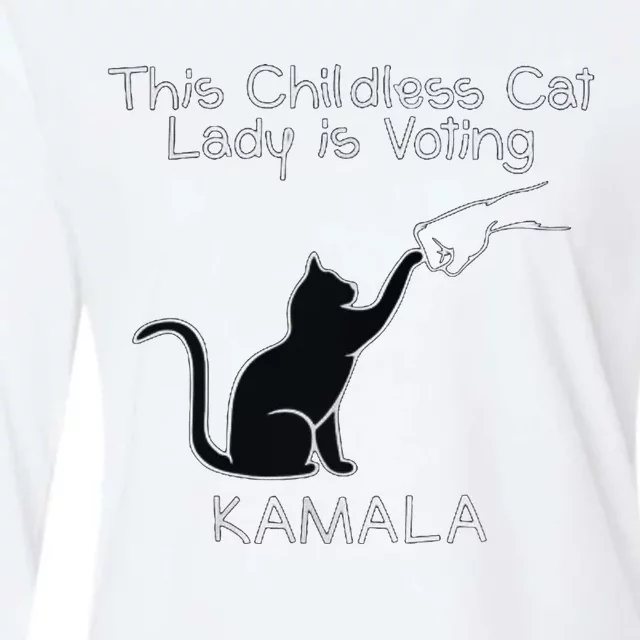 This Childless Cat Lady Is Voting Kamala Womens Cotton Relaxed Long Sleeve T-Shirt