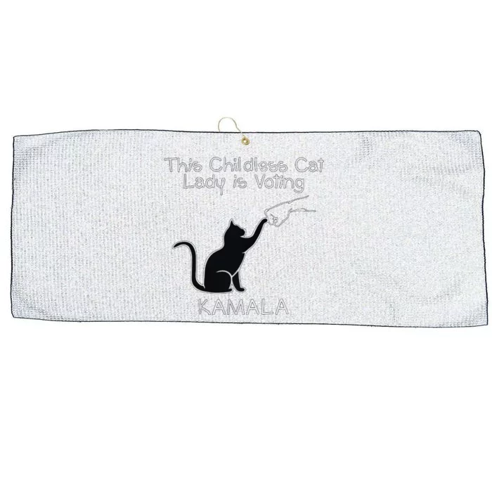 This Childless Cat Lady Is Voting Kamala Large Microfiber Waffle Golf Towel