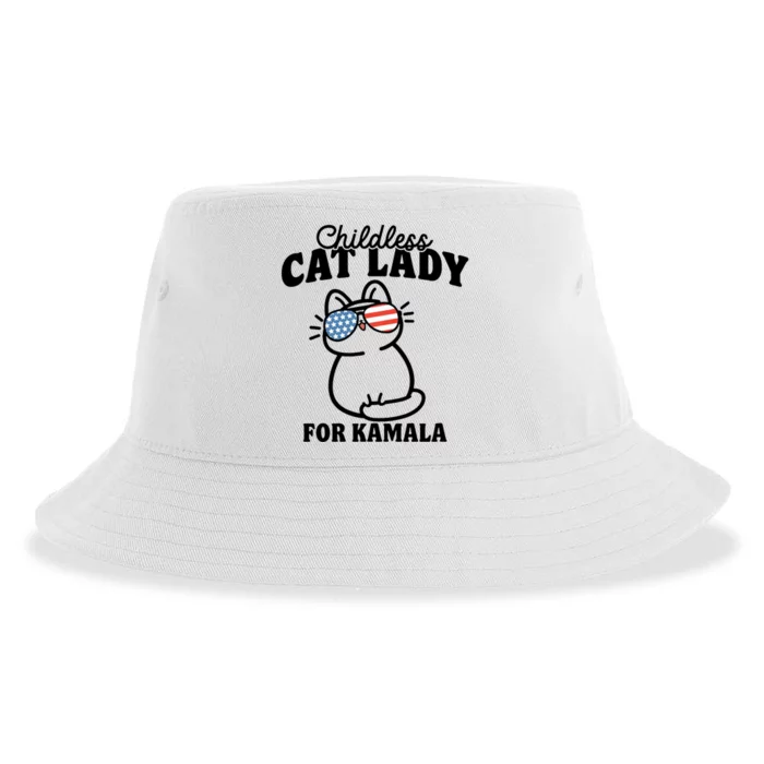 This Childless Cat Lady Is Voting Kamala Sustainable Bucket Hat