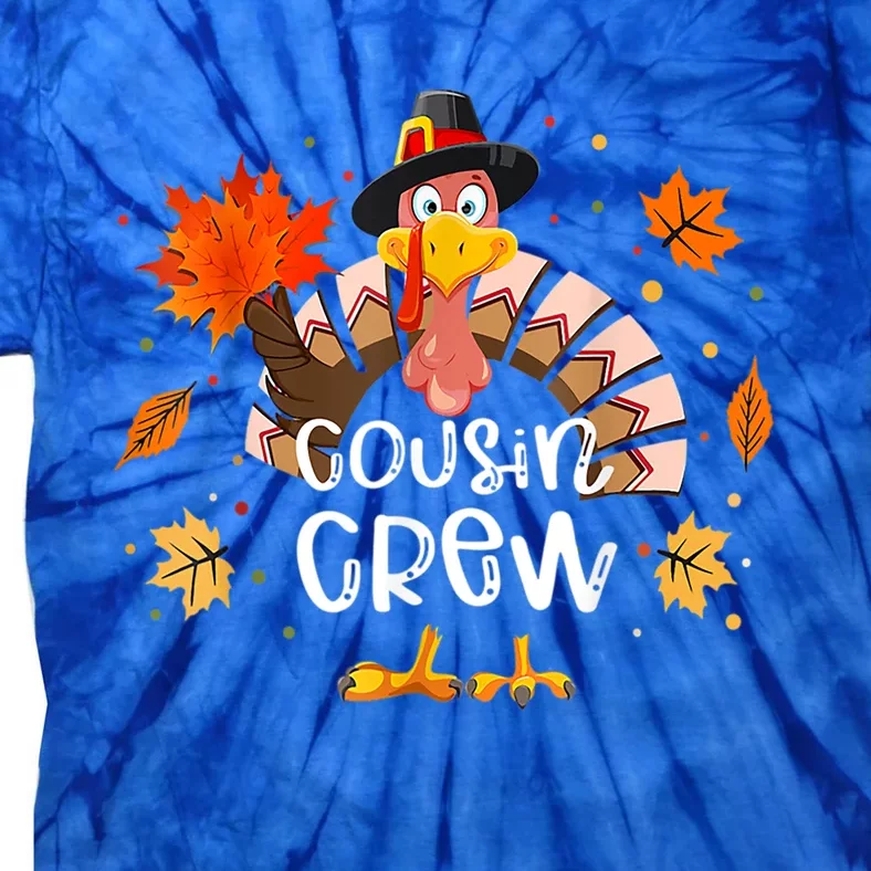 Thanksgiving Cousin Crew Turkey Autumn Fall Gift Tie-Dye T-Shirt