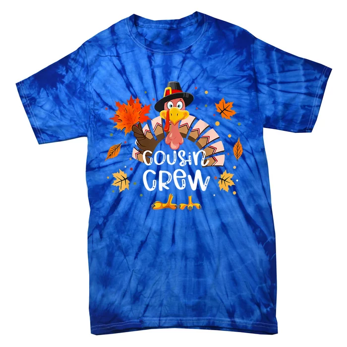 Thanksgiving Cousin Crew Turkey Autumn Fall Gift Tie-Dye T-Shirt