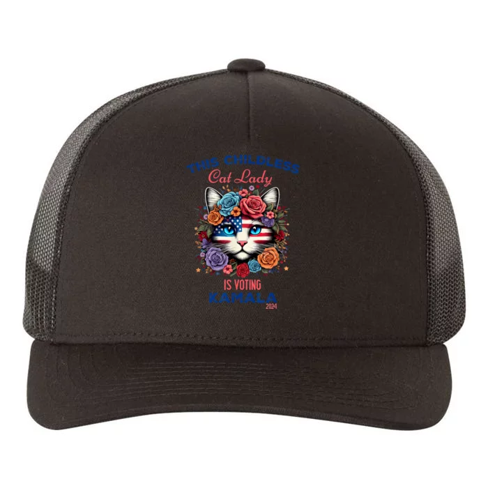 This Childless Cat Lady Ladies Is Voting For Kamalaharris Yupoong Adult 5-Panel Trucker Hat