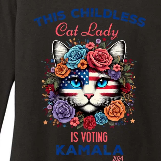 This Childless Cat Lady Ladies Is Voting For Kamalaharris Womens CVC Long Sleeve Shirt