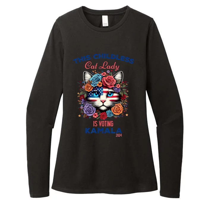 This Childless Cat Lady Ladies Is Voting For Kamalaharris Womens CVC Long Sleeve Shirt