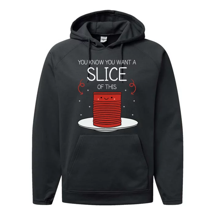 Thanksgiving Canned Cranberry Sauce Performance Fleece Hoodie