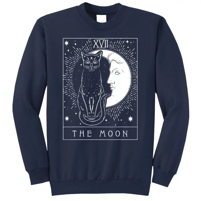 Tarot Card Crescent Moon And Cat Graphic Sweatshirt