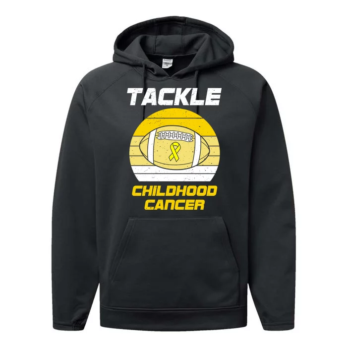 Tackle Childhood Cancer Football Performance Fleece Hoodie