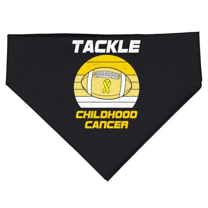 Tackle Childhood Cancer Football USA-Made Doggie Bandana