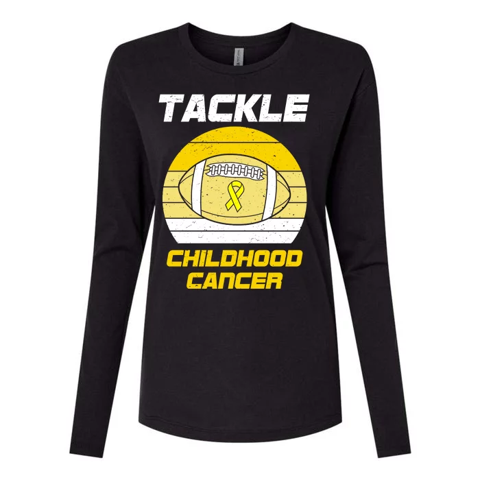 Tackle Childhood Cancer Football Womens Cotton Relaxed Long Sleeve T-Shirt