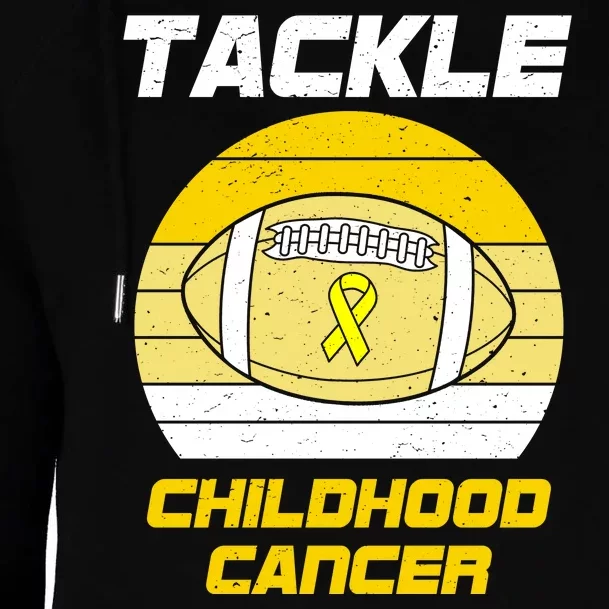 Tackle Childhood Cancer Football Womens Funnel Neck Pullover Hood