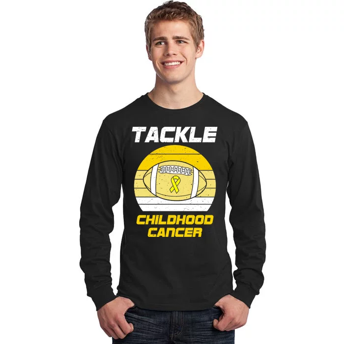 Tackle Childhood Cancer Football Tall Long Sleeve T-Shirt