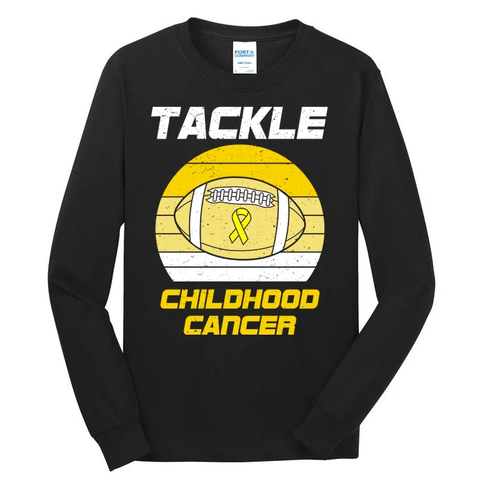 Tackle Childhood Cancer Football Tall Long Sleeve T-Shirt